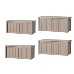 VisioGear Lockable Deck Boxes, Multi-Capacity Outdoor Storage Deck Box, Small Patio Storage Bin for Garden Tools - 1 of 4