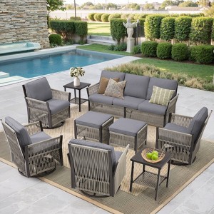 Buenhomino Patio Furniture Wicker Outdoor Conversation Set - 1 of 4