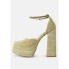 Cosette Diamanate Embellished Ankle Strap High Block Heel Sandals Women - 4 of 4