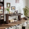 KIGFTSOD Modern 2-Drawer Fluted Console Table with Natural Wood Veneer, Behind Couch for Living Room, Hallway, Entryway, Home Office - 4 of 4