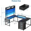 Nasitip 78.7" Reversible U-Shaped Desk with Hutch and LED Lights, Computer Gaming Desk with Power Outlets and Storage - 2 of 4