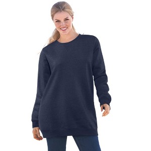 Woman Within Plus Size Fleece Sweatshirt - 1 of 4