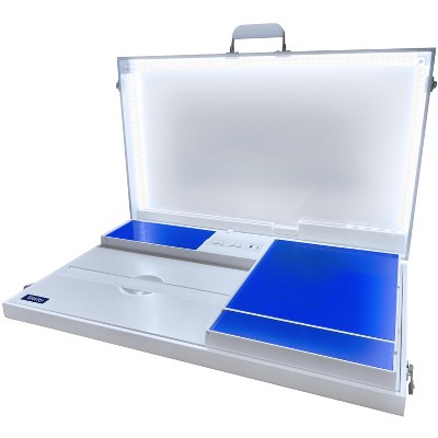 Worky 15-in-1 Compact White Home Office Organizer with LED Light