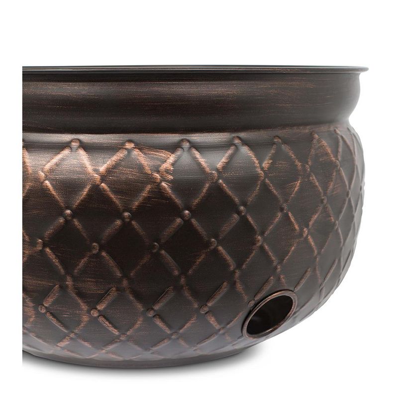 BirdRock Home Decorative Water Hose Pot - Open Top - Steel Metal with Copper Accents - 100ft, 3 of 7