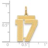Black Bow Jewelry 14k Yellow Gold, Jersey Collection, Medium Number 17 Pendant - 2 of 3