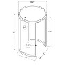 Vynxaria Contemporary Round Accent Table, White Marble Look Laminate, Grey Metal, 18.25" L x 18.25" W x 24" H - 4 of 4