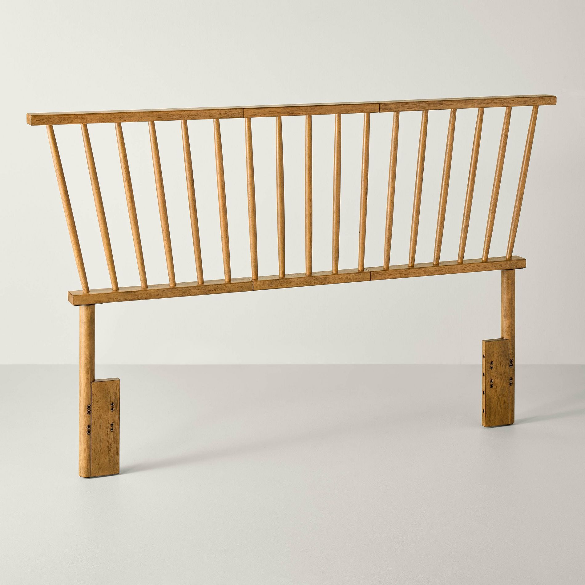 Full/Queen Vintage Windsor Headboard - Aged Oak - Hearth & Hand™ with Magnolia: Farmhouse Style, Adjustable Height, Rubberwood