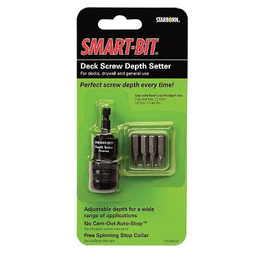 Starborn Smart-Bit Stainless Steel Screw Depth Setter Kit Hex Shank 6 pc