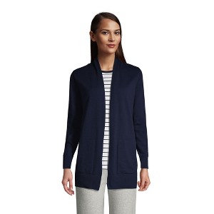 Lands' End Women's Long Sleeve Open Long Cardigan Sweater - 1 of 4