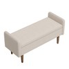 NicBex Ottoman with Storage Bench Storage Organizer Velvet Storage Stool with Rubber Wood Legs for Entryway Bedroom - 4 of 4