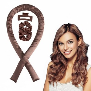 Anna-Kaci No-Heat Curling Ribbon Set with Satin Scrunchies and Hair Clip - 1 of 4