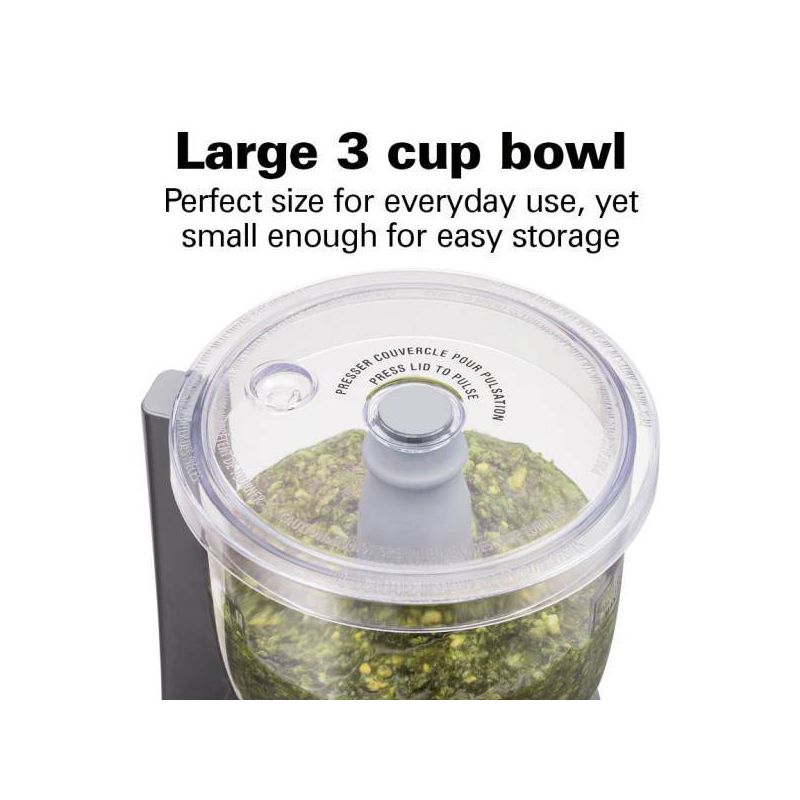 Hamilton Beach 3-Cup Stack and Press Food Chopper - Gray - 72740, 4 of 9