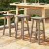 WestinTrends Malibu 29" All Weather Hdpe Outdoor Patio Square Backless Bar Stool (Set of 3) - 2 of 4