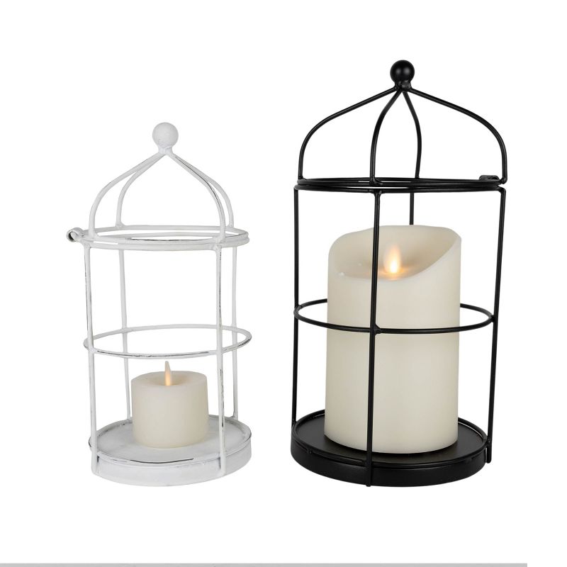 Set of 2 Cage Metal Candle Holders - Foreside Home & Garden, 1 of 8