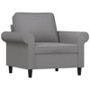 vidaXL Light Gray Fabric Single Sofa Chair with Footstool - Durable 100% Polyester Seating for Living Room, Bedroom, Lounge - 36.2" x 30.3" x 31.5" - 3 of 4