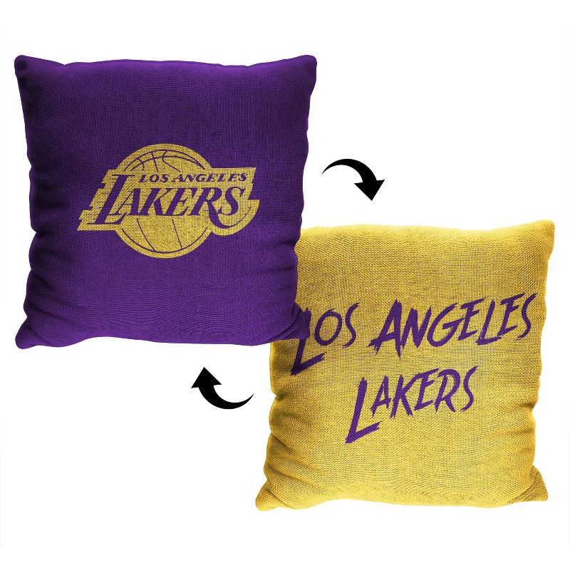 14&#34;x14&#34; NBA Los Angeles Lakers Invert Double Sided Jacquard Decorative Pillow - 2pk, 3 of 5