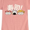 Girls' - Instant Message - Kawaii Neko Sushi Fitted Short Sleeve Graphic T-Shirt - 2 of 4