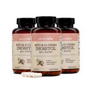 NatureWise Myo-Inositol & D-Chiro Inositol Supplement for Women - Fertility Supplements for Women - 40:1 Ratio - Myo Inositol 2000mg - Non-GMO, Vegan - 1 of 4