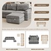 YOOCOZZ Reflective Chenille Sectional Sofa with Movable Ottomans, Wide Pleat Design and Tilting Armrests - Gray - 4 of 4