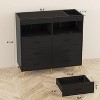 Baby Changing Table Dresser with 6 Drawers, Dresser for Bedroom with LED Lights and Power Outlet, Baby Dresser with Changing Table Top - 2 of 4