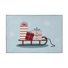 VCNY 1'8"x2'6" Washable Christmas Sleigh Holiday Machine Woven Scatter Accent Rug Light Blue: Non-Skid, Low Pile, Indoor - 2 of 4