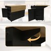 Rolling Kitchen Island Cart Drop Leaf, Kitchen Storage Cabinet On Wheels with 3 Drawers, Spice Rack & Towel Rack, Mobile Island Table - 4 of 4
