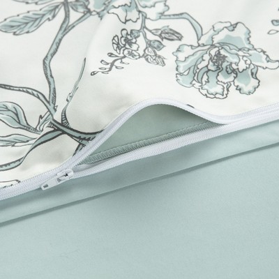 Sage Green French Toile Microfiber Duvet Cover Set