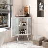 Munora 22.25" Floor Corner Cabinet - Tempered Glass Door, Storage Shelves - White for Bathroom/Living Room/Bedroom - 3 of 4