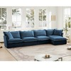 Oversized 156.6" Chenille Slipcovered L-Shaped Modular Sectional Sofa with French Edges and Removable Covers, 5-Piece Free combination - 3 of 4