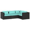 Garden Lounge Set Black  vidaXL - 2 of 4