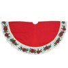 Northlight 48" Red and White Poinsettia Christmas Tree Skirt - 3 of 4