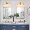 POWLIG Modern Vanity Light Fixture - Bathroom Mirror Lighting with Clear  Glass Globe Shades - 3 of 4