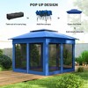 Outdoor Patio Pop Up Canopy Gazebo Shelter with Zipper Netting, Carry Bag, 11' x 11' - 4 of 4