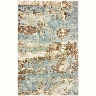 Oriental Weavers Formations 70001 Blue/ Brown Indoor Area Rug - 2'6" x 10'