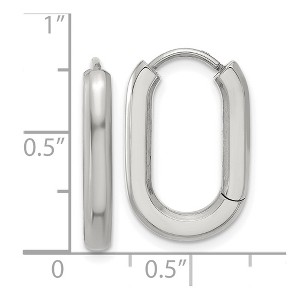 Chisel Stainless Steel Polished Elongated 3mm Hinged Hoop Earrings - 1 of 4