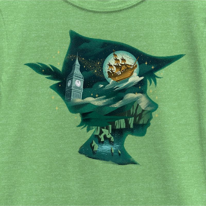 Girl's Peter Pan & Wendy Silhouette Peter Scenes T-Shirt, 2 of 5