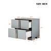 Elegant Nightstand with 2 Drawers and Mirrored Front, Metal Legs and Handles, Classic Storage Accent Table for Bedroom-The Pop Home - 3 of 4