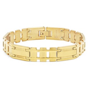 Steeltime Men's 18k gold plated stainless steel link bracelet - 1 of 2