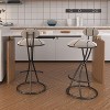 Sapphtopaz Modern Counter Height Bar Stools, PU Leather Dining Chairs Set of 2, Side Accent Chairs with Footrest for Dining Room, Kitchen Island - 2 of 4