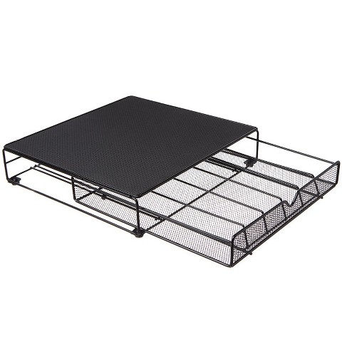 The Lakeside Collection Countertop Metal Coffee Pod Storage Drawer and Stand for Kitchen -