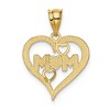 Black Bow Jewelry 14k Yellow Gold and White Rhodium Mom Heart Pendant, 16mm - 3 of 4
