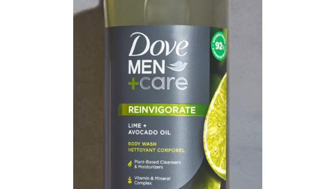 Dove Men+Care Reinvigorating Lime + Avocado Plant Based Hydrating Body Wash - 18 fl oz, 2 of 11, play video