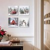 Reindeer Wall Decor Winter Canvas Art Set of 4 Deer in Snowy Forest Painting Farmhouse Xmas Holiday Artwork Framed 12x12 - 3 of 4