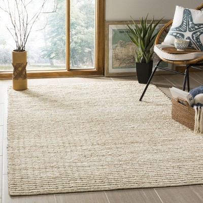 Ivory Elemental Essence 6' x 9' Handwoven Jute Area Rug