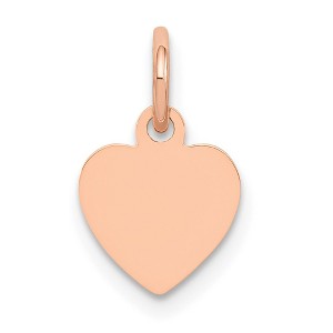 Black Bow Jewelry 14k Rose Gold Heart Disc Charm or Pendant, 8mm - 1 of 4