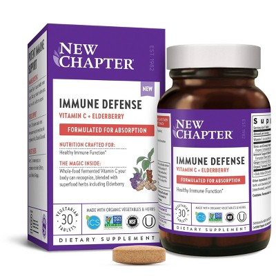 New Chapter Immune Defense Vitamin C + Elderberry Tablet - 30ct