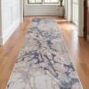 HomeRoots 10' Tan Blue And Beige Abstract Distressed Runner Rug - 2 of 3