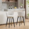 KTMBDW Counter Height Bar Stools Set of 2, 360° Swivel Upholstered Barstools with Backs and Metal Legs, 26" H Seat Height, Velvet Fabric - 3 of 4