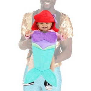 HalloweenCostumes.com One Size  Girl  Infant Disney The Little Mermaid Ariel Halloween Baby Carrier, Purple/Red/Green - 1 of 2