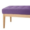 PAGED 47 Inch Ottoman Bench Modern Fabric Bench with Button Tufted Cushion and Irregular Legs for Living Room, Bedroom, Entryway - 3 of 4